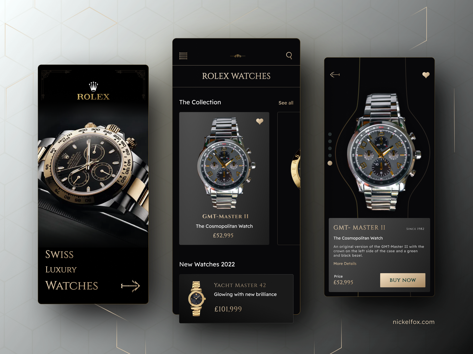 Rolex Watch Shopping Mobile App by Pradeep kumar for Nickelfox