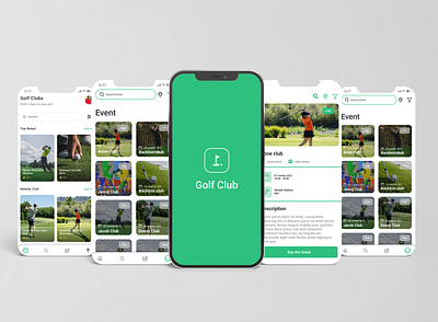 Golf Club UI Design | Mobile App Design app app design app development canada design i can infotech mobile mobile app design mobile application ui uiux web web app design web design website design