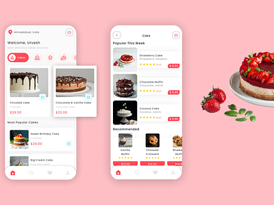 Cake Booking App UI Design | Cake Mobile App UI Design