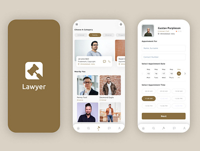 Lawyer Appointment App UI Design | Mobile App Design app app design app development canada design i can infotech lawer app lawyer appointment app ui design lawyer mobile app mobile application ui uiux ux website design