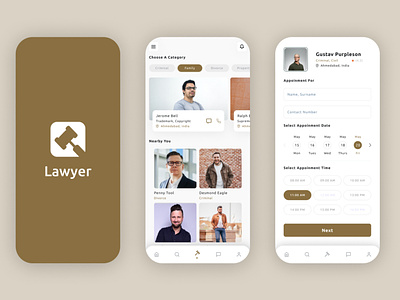 Lawyer Appointment App UI Design | Mobile App Design
