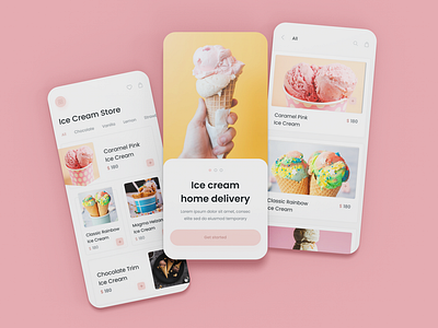 Ice Cream Store App UI Design | Mobile App UI Design