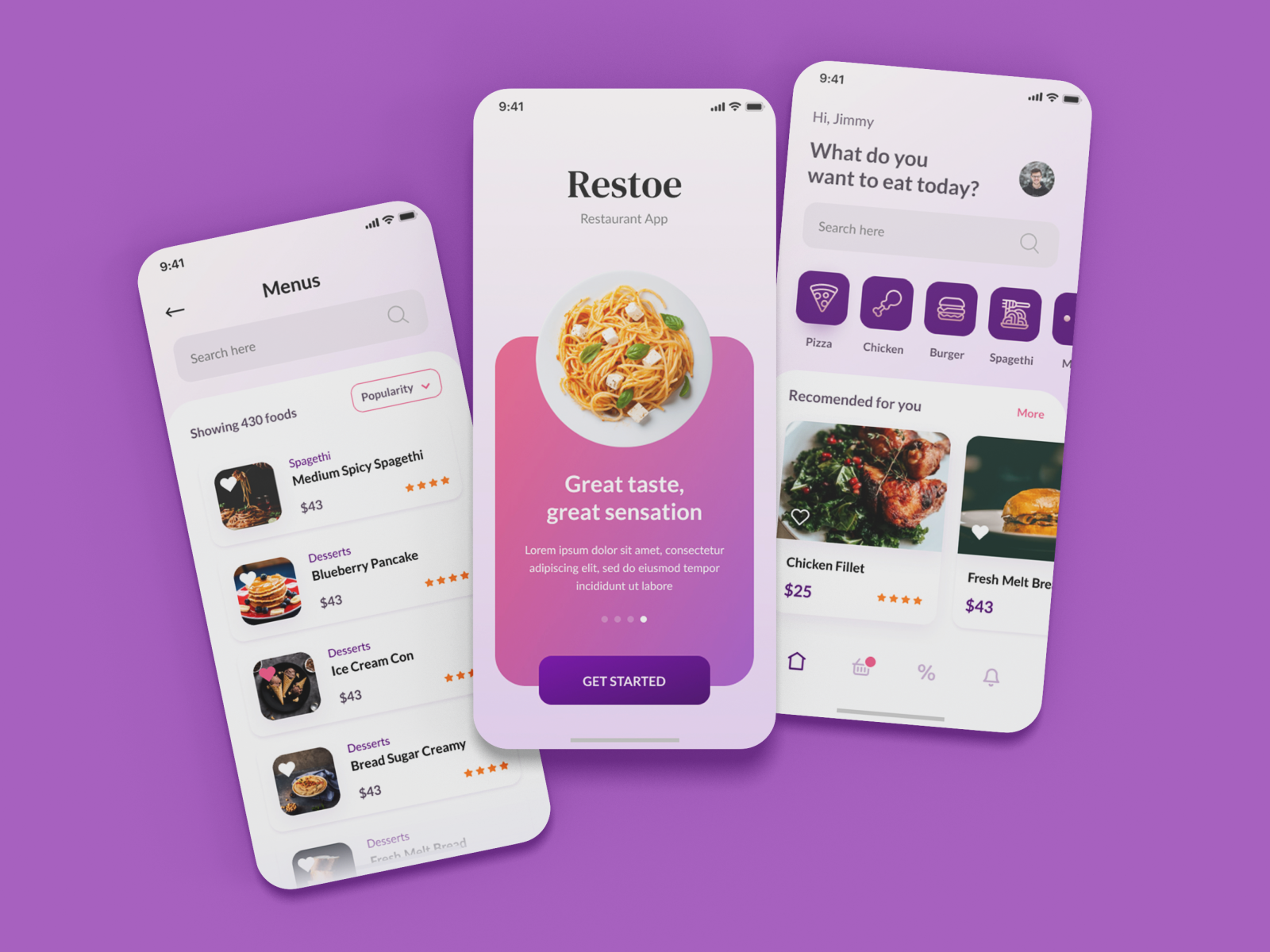 App UI Design For Restaurant | Mobile App Design | Restoe By I Can ...