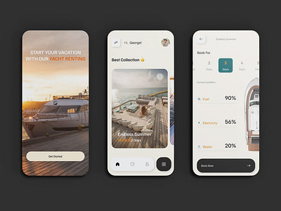 Yacht Booking App UI Design | Boat Rental App UI Design app design boat booking app design 2022 turo ui yacht yacht app design