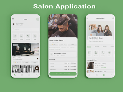 Salon Finder App | Mobile UI Design app design app development mobile application salon salon app salon app ui salon finding app ui ui design ui ux