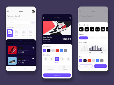 Shoe eCommerce Mobile App Design app design app development application development design ecommerce mobile application shoe ecommerce ui ui design uiux