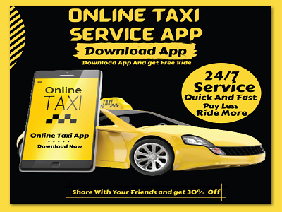 Online Taxi Service App Post adobe illustartor adobe photoshop graphic design