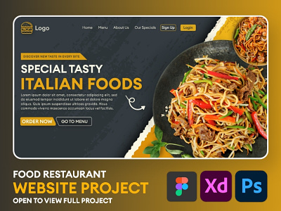 Food Restaurant Website Ui design adobe xd creative figma food website graphic design minimal ui ui ux user interface website design