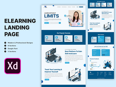 E-Learning Website Landing Page Template