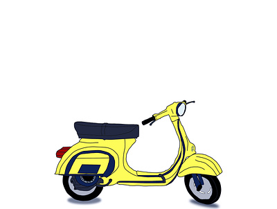 vespa illustrator animation vespa white yellow