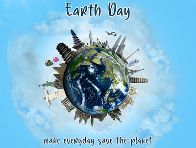 Earth Day blue bumi bumi sedunia city design earth day font graphic design hari bumi kota sky