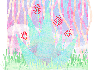 Background Tropical Foliage art color design flower illustration nature pastel plant tropical vector watercolor