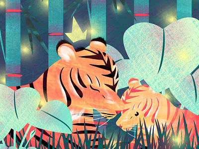Sumatran Tiger animal illustration jungle painting texture tiger watercolor