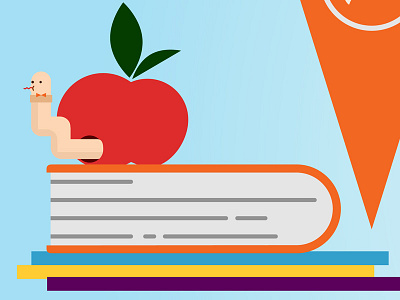 School breakfasts apple cute food icon icons illustration school vector video worm