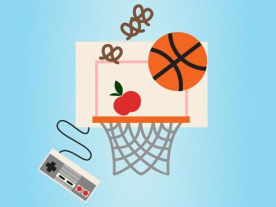 School breakfasts- Play basketball food icon icons illustration kid nintendo school vector