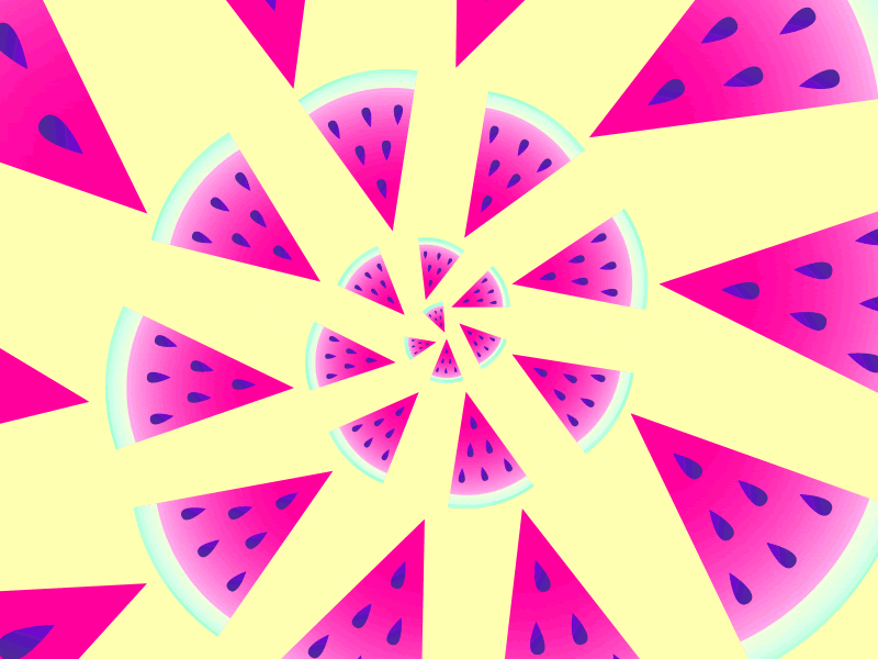 Summer Daze Watermelon Haze animation food fruit gif icon illustration mint optical pink summer vector watermelon