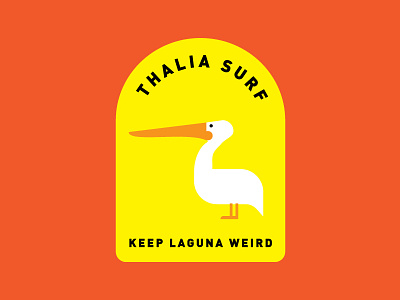 Keep Laguna Weird badge california julian lozano lagunabeach pelican surf tee thaliasurf