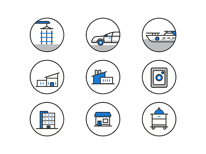 Insurance Icons assets commercial construction gif icon iconography insurance protection real estate residential retail