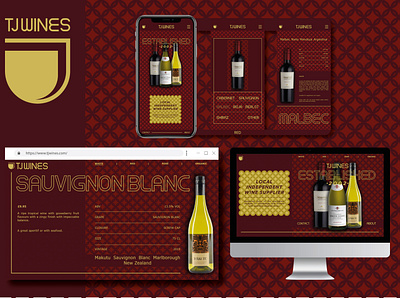 TJ WINES Web Design Concept art direction branding identity logo typography ui ux web design
