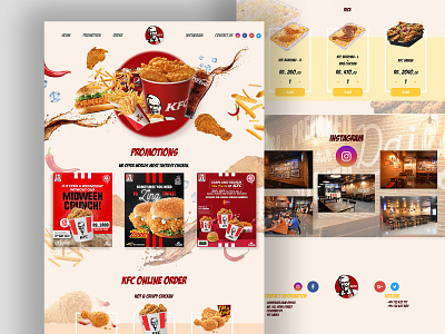 KFC New homepage of well-know restaurant. Redesign Concept XD homepage website
