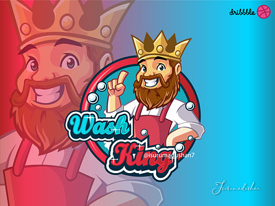 Wash King Logo Mascot branding design graphic design illustration logo vector