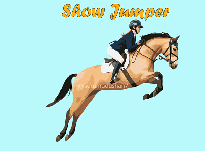 Show Jumper Horse Illustration 2d art design graphic design illustration vector