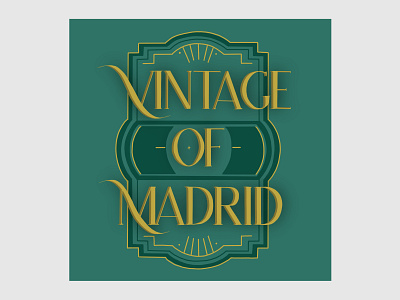 Vintage of Madrid 1920 20s age art ballroom branding classic community dance deco design era gold green illustration logo madrid music style vintage