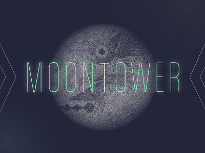 Moontower glow moon moontower neon night noise silver type