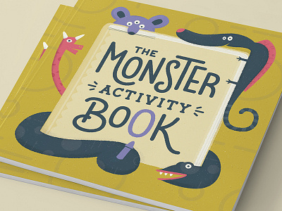 The Monster Activity Book activities book cover book design childrens book coloring book cover illustration lettering monster monster activity book monster project texture
