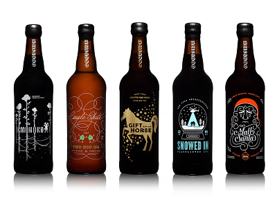 Goodside Beer Designs beer christmas craft demogorgon hops horse illustration label santa series swashes typography
