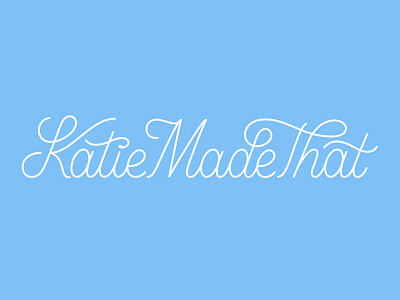 Katie Made That Logo elegant script feminine logo flowing lettering logo logotype minimal type monoweight script script lettering swashes typography