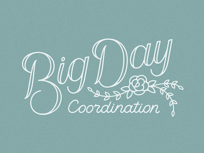 Big Day Coordination Logo angle flowers hand lettered lettering logotype monoweight outline rose script typography wedding wedding planner