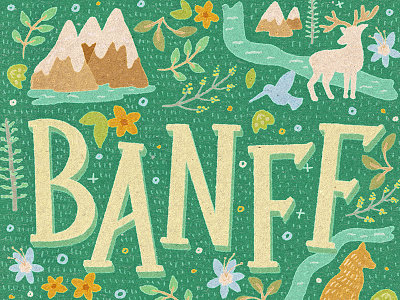 Banff National Park banff banff national park canada deer lettering midcentury moose mountains national park playful typography