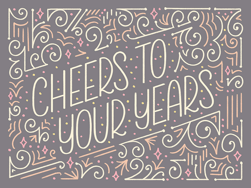 Cheers to Your Years Birthday Card Lettering