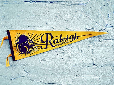 Raleigh Pennant brick city of oaks oxford pennant pennant raleigh sports texture vintage wall yellow