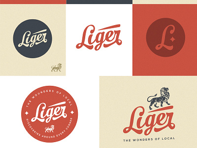 Logo Concept branding font liger lion logo map pin red texture tiger
