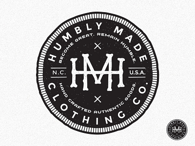 Humbly Made Shield black branding circle clothing crest logo north carolina shield texture usa