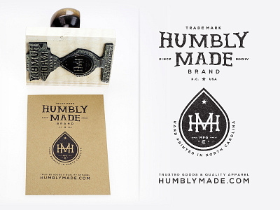 Humbly Made Brand Stamp black branding clothing ink logo logotype north carolina stamp tag texture usa