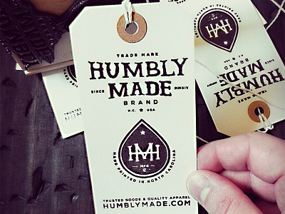 Humbly Made Brand Stamp brand clothing ink lettering north carolina raleigh stamp tags type usa