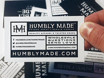 Brand Cards branding business cards cards clothing humble logo north carolina raleigh type