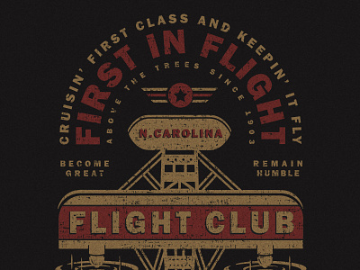 North Carolina Flight Club air apparel clothing club flight fly gold north carolina raleigh red t shirt type