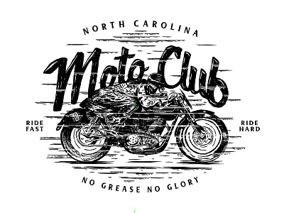 Moto fast grunge illustration lettering motercycle north carolina speed type