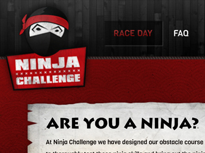 Ninjachallenge black header logo nav ninja red