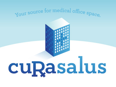 Curasalus business card blue branding illustration logo vector