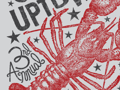 T-shirt idea 2 color black clumsy crawfish gray red screenprint t shirt typography