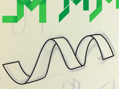 JM Logo Progression branding green identity illustrator jm line linework logo vector