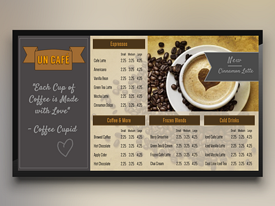 Cafe Theme for Digital Signage cafe coffee digital signage latte menu rise vision