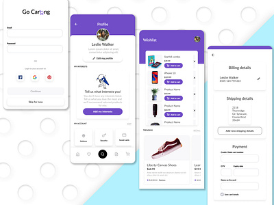 1. Go Carting- A mock up e-commerce app app design e commerce ui