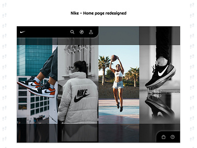 1. Nike- Home page redesigned app design ui