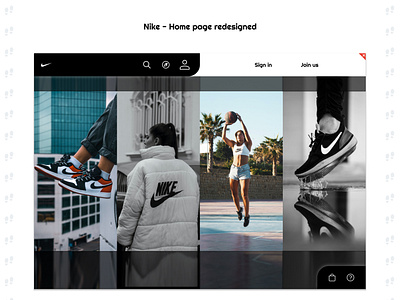 13. Nike- Home page redesigned app design ui